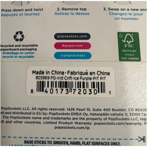 PopSockets PopGrip 3 Design Cell Phone Grip & Stand 3Pk - Picture 4 of 9